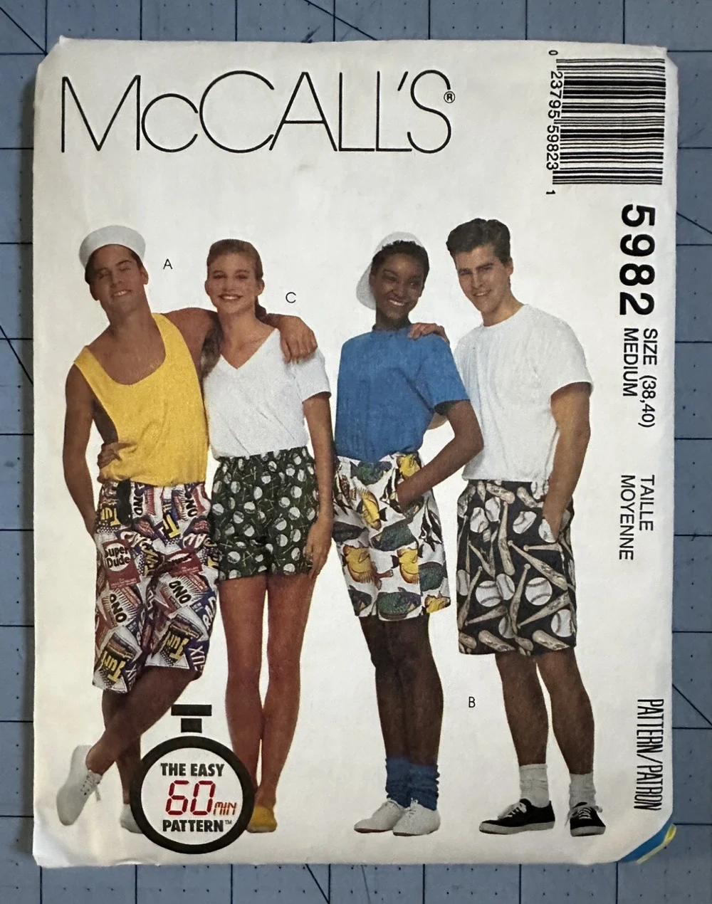 UNCUT McCall's 5982 Unisex Shorts Size 38 - 40 sewing pattern FF